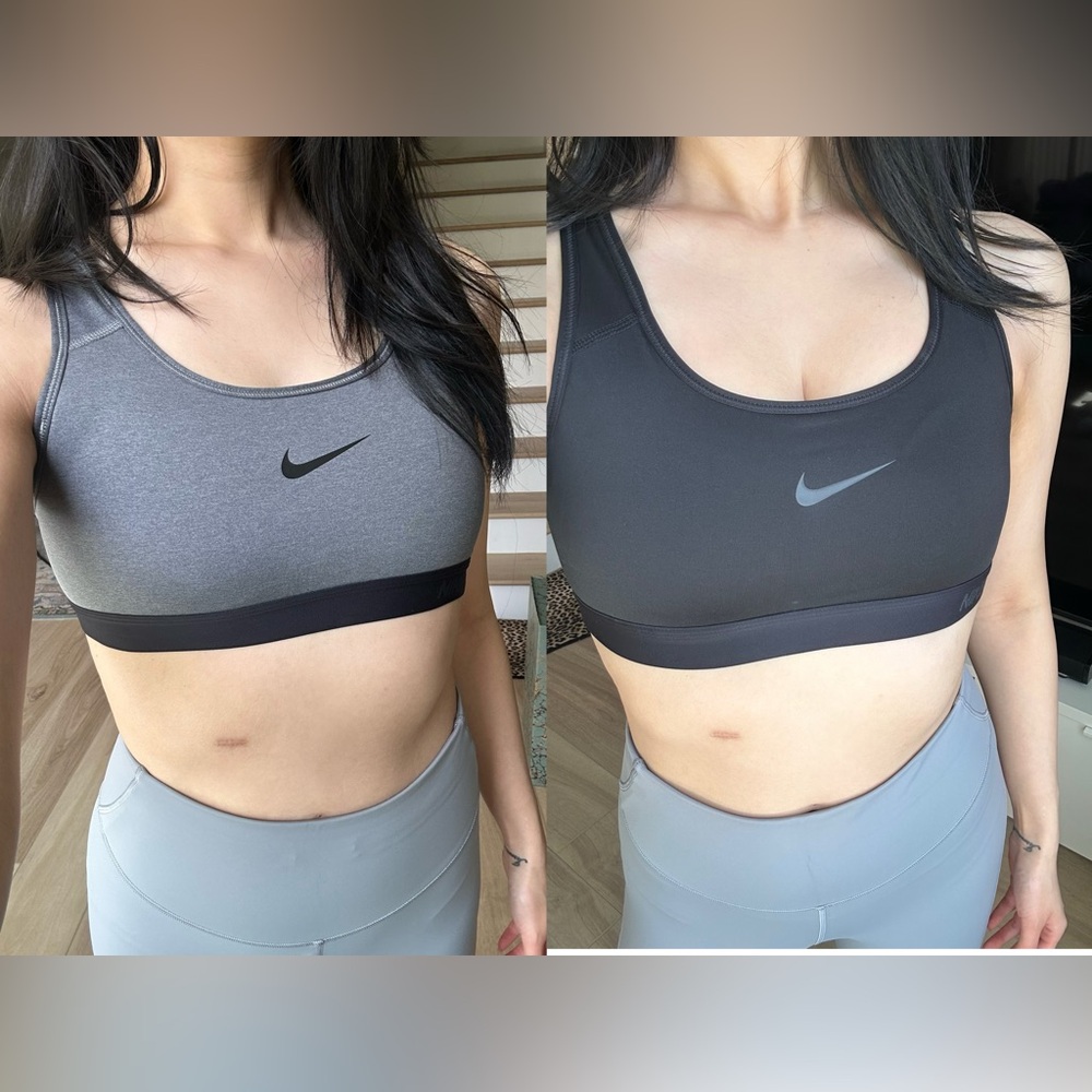 Nike Women's Pro Classic Padded Bra bundle Heather & Black 589420-091 589420-010